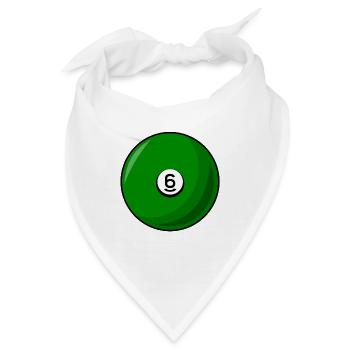 Billardkugel 6 grün Billard sechs - Bandana - Weiß - Vorne