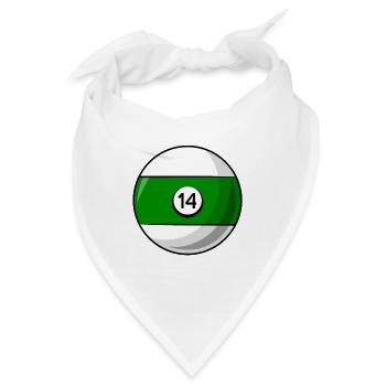 Billardkugel 14 grün Billard vierzehn - Bandana - Weiß - Vorne