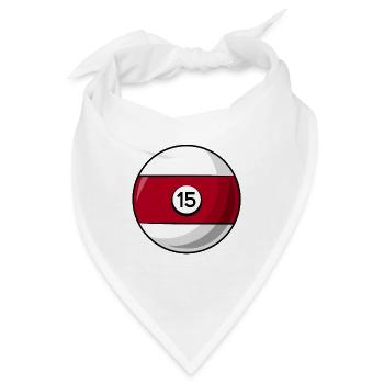 Billardkugel 15 dunkelrot Billard fünfzehn - Bandana - Weiß - Vorne