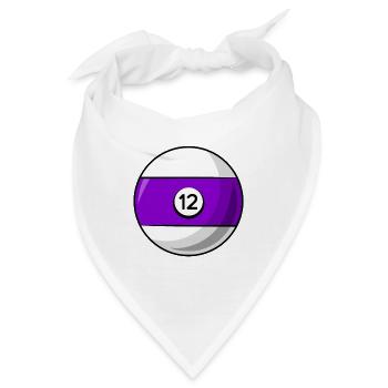 Billardkugel 12 violett Billard zwölf - Bandana - Weiß - Vorne