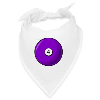 Billardkugel 4 violett Billard vier - Bandana - Weiß - Vorne