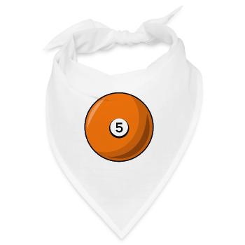 Billardkugel 5 orange Billard fünf - Bandana - Weiß - Vorne
