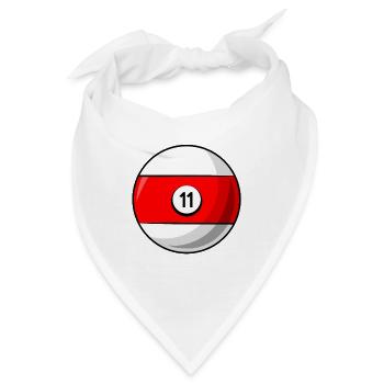 Billardkugel 11 rot Billard elf - Bandana - Weiß - Vorne