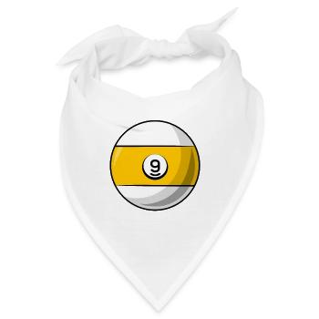 Billardkugel 9 gelb Billard neun - Bandana - Weiß - Vorne