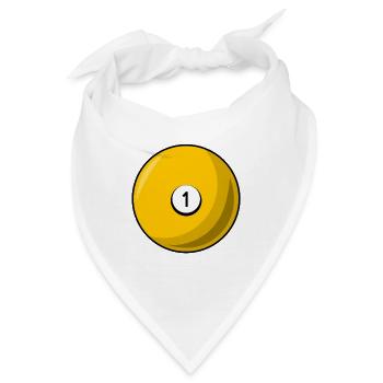 Billardkugel 1 gelb Billard eins - Bandana - Weiß - Vorne