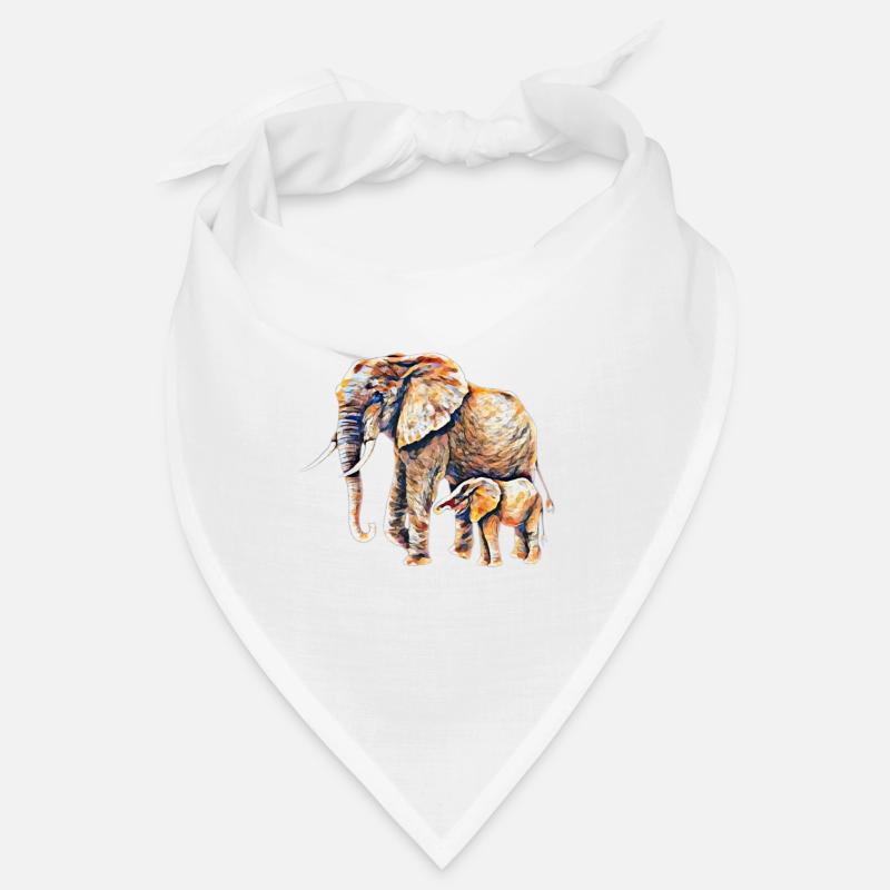Éléphant - Bandana - blanc