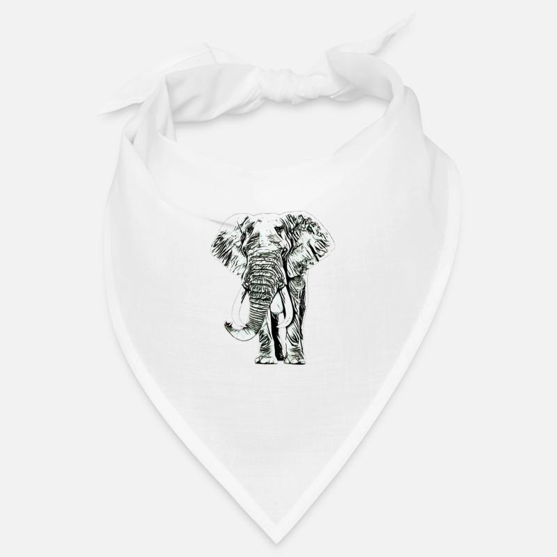 Elefant - Bandana - Weiß