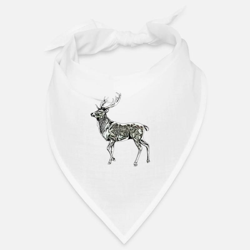 Hirsch - Bandana - Weiß