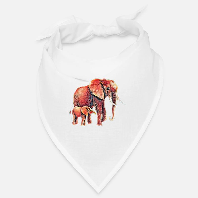 Éléphant - Bandana - blanc