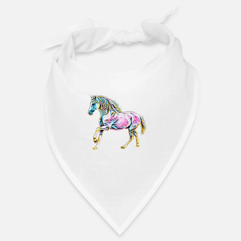 Pferd - Bandana - Weiß