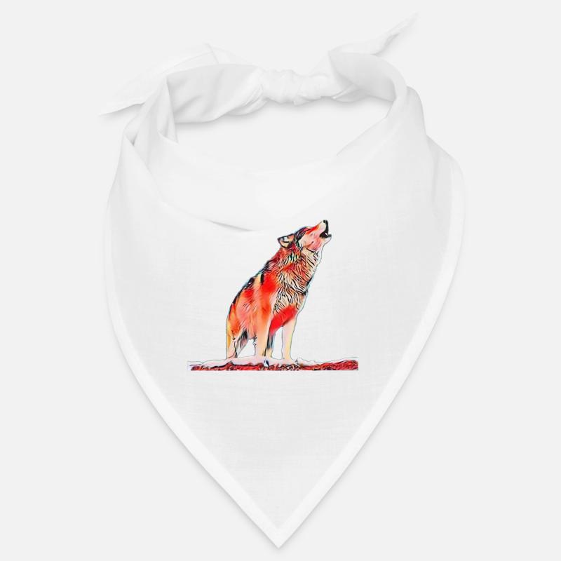 wolf - Bandana - white