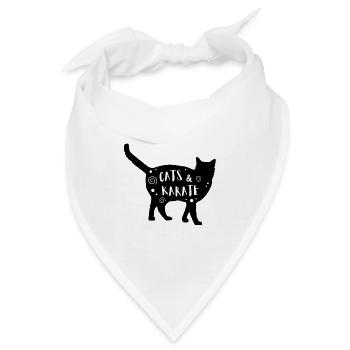Katzen & Karate - Bandana - Weiß - Vorne
