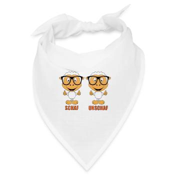 SCHAF - UNSCHAF - BRILLE - SEHTEST - OPTIKER - FUN - Bandana - Weiß - Vorne