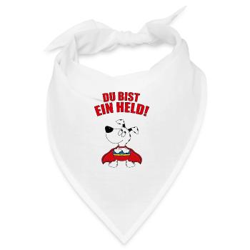 DU BIST EIN HELD! - HUND - SUPERHELD - TIERISCH - Bandana - Weiß - Vorne