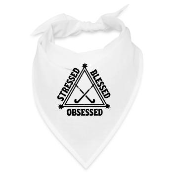 Hockey: Gestresst. Selig. Besessen. - Bandana - Weiß - Vorne
