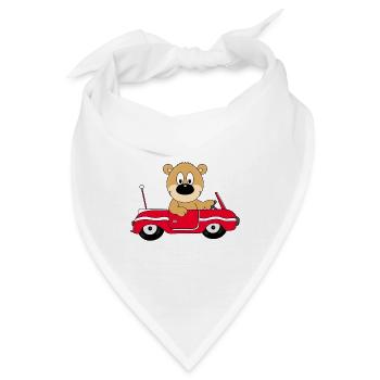 TEDDY - TEDDYBÄR - AUTO - TIER - KIND - BABY - Bandana - Weiß - Vorne