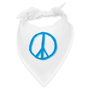 Peacezeichen Friedenszeichen Zeichen - Bandana - Weiß - Vorne