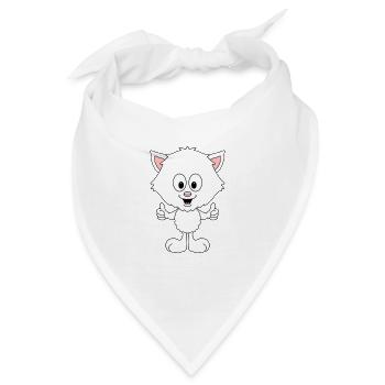 KATZE - LIKE - LIKEN - MÖGEN - TIER - KIND - BABY - Bandana - Weiß - Vorne