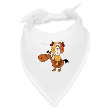 MEERSCHWEINCHEN - PFERD - REITEN - REITSPORT - Bandana - Weiß - Vorne