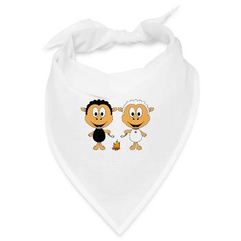 SCHAFE - SHEEPS - LAGERFEUER - MARSHMALLOWS - LOVE - Bandana - Weiß - Vorne