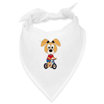 FAHRRAD - HUND - TIER - KIND - BABY - HOBBY - Bandana - Weiß - Vorne