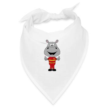 FEUERWEHR - FEUERWEHRMANN - NILPFERD - HIPPO - Bandana - Weiß - Vorne