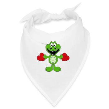 KROKODIL - LIEBE - TIER - KIND - BABY - Bandana - Weiß - Vorne