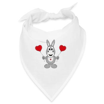 ESEL - LIEBE - TIER - KIND - BABY - Bandana - Weiß - Vorne