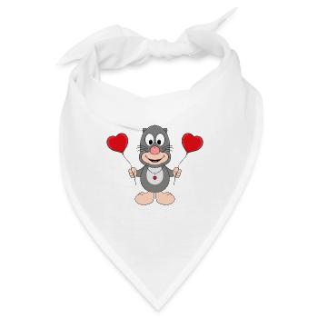 MAULWURF - LIEBE - TIER - KIND - BABY - Bandana - Weiß - Vorne