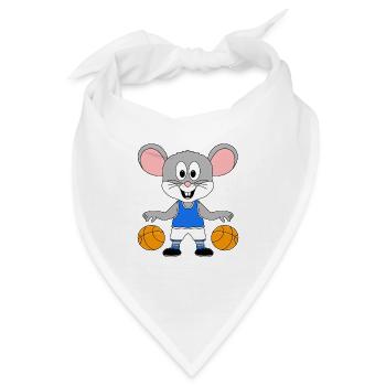 BASKETBALL - MAUS - SPORT - TIER - KIND - BABY - Bandana - Weiß - Vorne