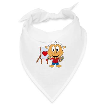 SCHAF - KÜNSTLER - KUNST - LIEBE - TIER - Bandana - Weiß - Vorne