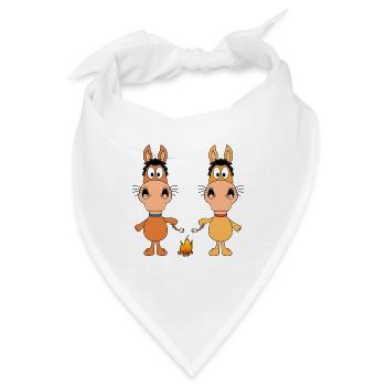 LAGERFEUER - MARSHMALLOWS - PFERDE - FEUER - TIERE - Bandana - Weiß - Vorne