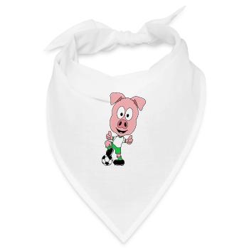 SCHWEIN - FUßBALL - SPORT - TIER - KIND - BABY - Bandana - Weiß - Vorne