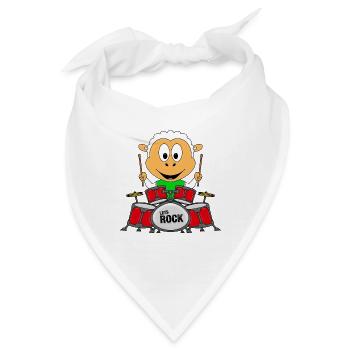 SCHAF - SCHLAGZEUG - MUSIK - MUSIKER - ROCK - Bandana - Weiß - Vorne