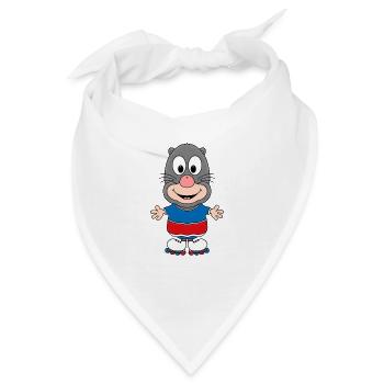 INLINE SKATES - INLINER - MAULWURF - SPORT - TIER - Bandana - Weiß - Vorne