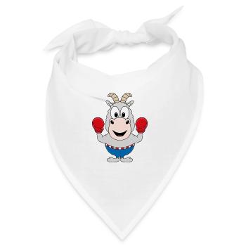 BOXER - ZIEGE - BOXEN - SPORT - TIERISCH - Bandana - Weiß - Vorne