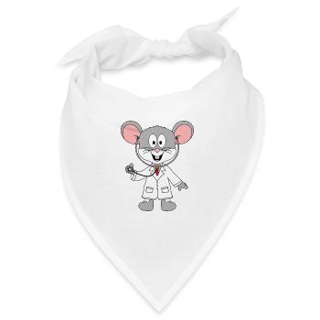MAUS - ARZT - TIER - KINDER - BABY - Bandana - Weiß - Vorne