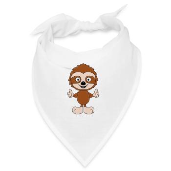 FAULTIER - LIKE - LIKEN - MÖGEN - DAUMEN HOCH - Bandana - Weiß - Vorne