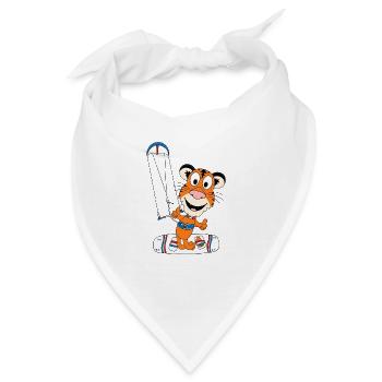 KITESURFER - KITEN - KITE - KITESURFEN - TIGER - Bandana - Weiß - Vorne