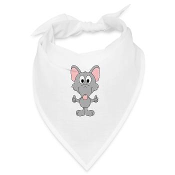 RATTE - LIKE - LIKEN - MÖGEN - DAUMEN HOCH - TIER - Bandana - Weiß - Vorne