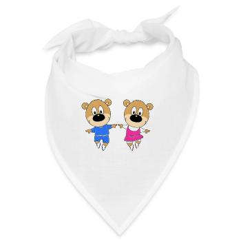 TEDDYS - TANZSCHULE - TANZEN - TANZPAAR - LIEBE - Bandana - Weiß - Vorne