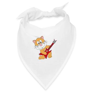 HAMSTER - GITARRE - MUSIK - TIERISCH - Bandana - Weiß - Vorne