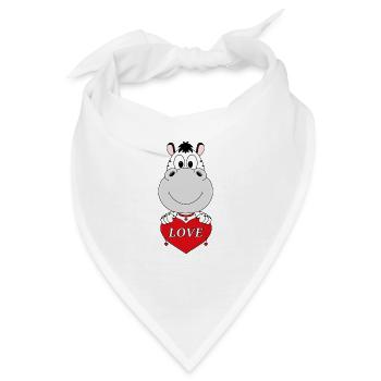 ZEBRA - LIEBE - LOVE - TIER - TIERISCH - VERLIEBT - Bandana - Weiß - Vorne