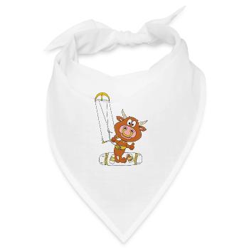BULLE - KUH - RIND - KITER - KITESURFER - KITE - Bandana - Weiß - Vorne