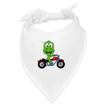 DINOSAURIER - MOTORRAD - BIKER - MOTORSPORT - Bandana - Weiß - Vorne