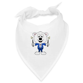 EISBÄR - ZAUBERER - MAGIER - ZAUBERN - TIERISCH - Bandana - Weiß - Vorne