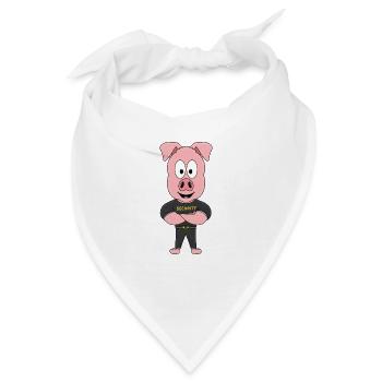 SCHWEIN - SECURITY - BODYGUARD - TIERISCH - Bandana - Weiß - Vorne
