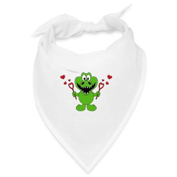KROKODIL - SEIFENBLASEN - LIEBE - LOVE - TIERISCH - Bandana - Weiß - Vorne