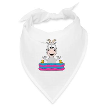 ZIEGE - POOL - PLANSCHBECKEN - SHAKA - TIER - Bandana - Weiß - Vorne