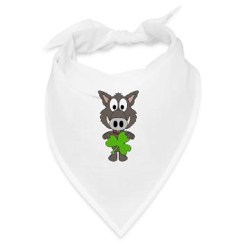 WILDSCHWEIN - KLEEBLATT - TIER - TIERISCH - Bandana - Weiß - Vorne